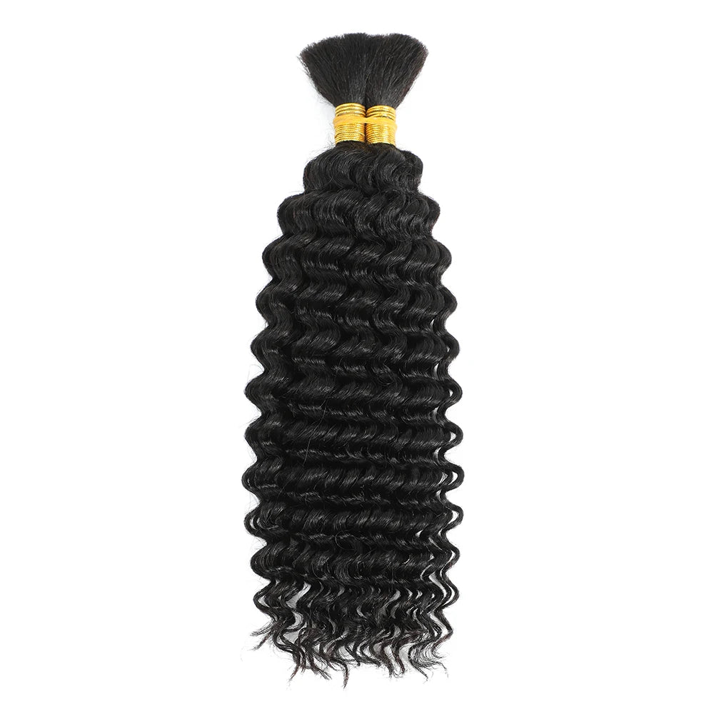 Human Braiding Hair 100g Deep Wave Human Hair Bulk for Braiding No Weft Curly Human Hair Extensions for Boho Braids