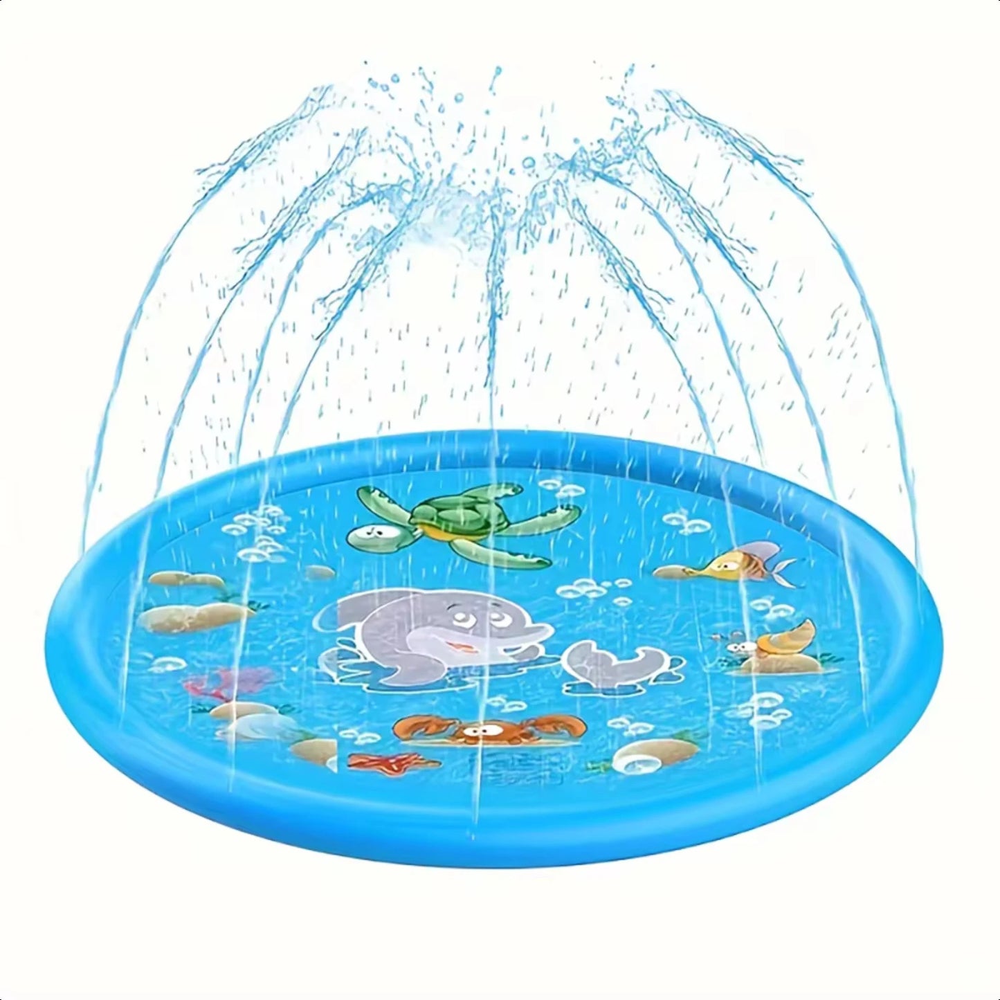 1pc Summer outdoor water game toy dolphin spray mat round sprinkler mat, outdoor spray mat, and PVC inflatable splash pad