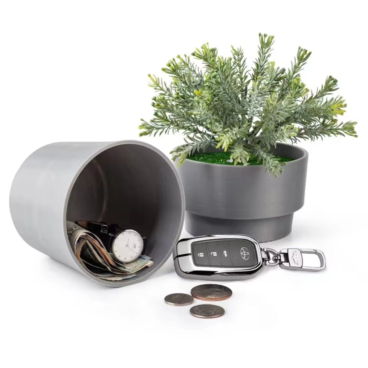 Large Flower Pot Hidden Safe Lock Box Surprise Secret Hideaway Plant Stash Hide Money, Keys, Jewelry, and Valuables