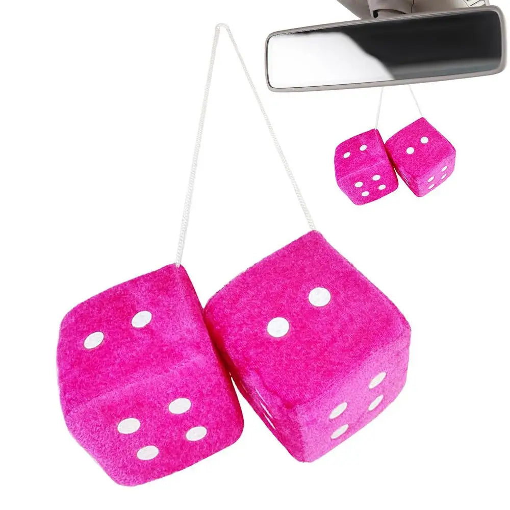 Car Plush Dice Pendant New Year Dice Velvet Dice Model Auto Rear View Mirror Pendant Cube Decoration Car Styling Accessories