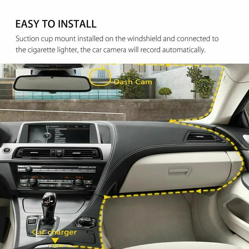 Car Monitor Camera 1080P Double Lens Car Recorder High Definition Car Security Camera High-Definition Seamless Loop Recording