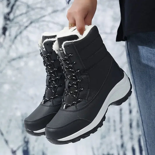 Snow Boots Women Platform Boots Non-slip Women Shoes Fur Warm Boots for Women Wedges Waterproof Boots