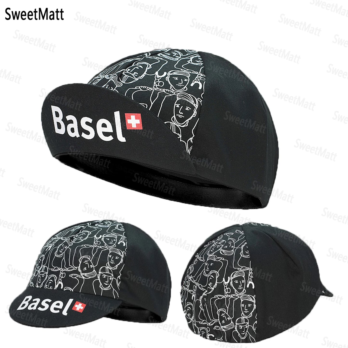 Classic Retro Black Series Polyester Bicycle Men's Caps Summer Breathable Quick Dry Bike Hat Cycling Sports