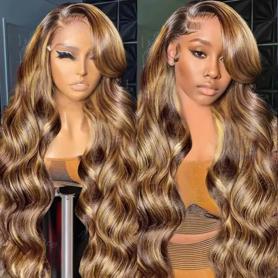 30 Inch Highlight Wig Human Hair Body Wave 13x4 Lace Front Wig Brazilian 613 Colored 13x6 Hd Lace Frontal Wigs For Black Women