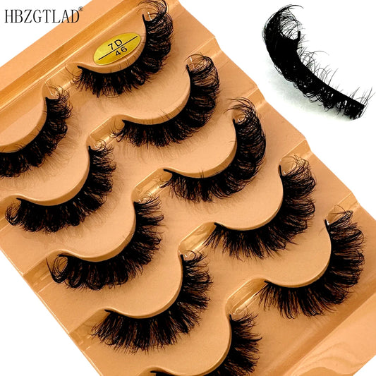 NEW 5pairs Classic Hybrid Volume Lashes New Arrival Wispy D Curl Short Russian Strip Lashes Makeup False Eyelashes