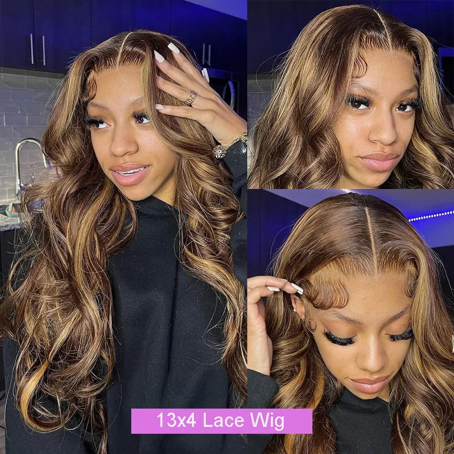 30 Inch Highlight Wig Human Hair Body Wave 13x4 Lace Front Wig Brazilian 613 Colored 13x6 Hd Lace Frontal Wigs For Black Women