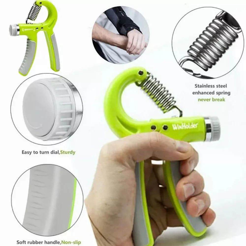 New 5-60KG Adjustable Hand Trainer Gym Fitness Training Hand Grip Exerciser Wrist Finger Rehabilitation Training Hand Grip Green