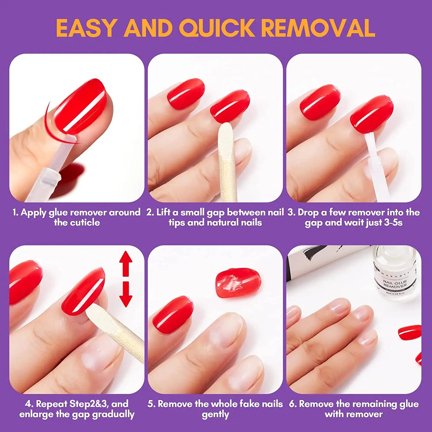 Nail Glue Remover Glue Off for False Nails, Press ON Nails Glue Remover Fake Nail Adhesives Remover Nail Glue