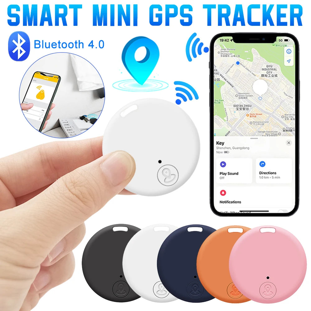 Mini Bluetooth GPS Tracker Smart Cat Dog Anti-Lost Tag Locator Pets Articles Keychain Wallet Collar Tracking Device Accessories