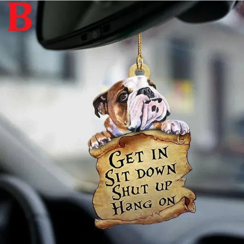 1PC/2PCS Cute Dog Car Hanger, Adorable Acrylic Animal Pendant for Automotive Interior Decoration, Double-Sided Ornament