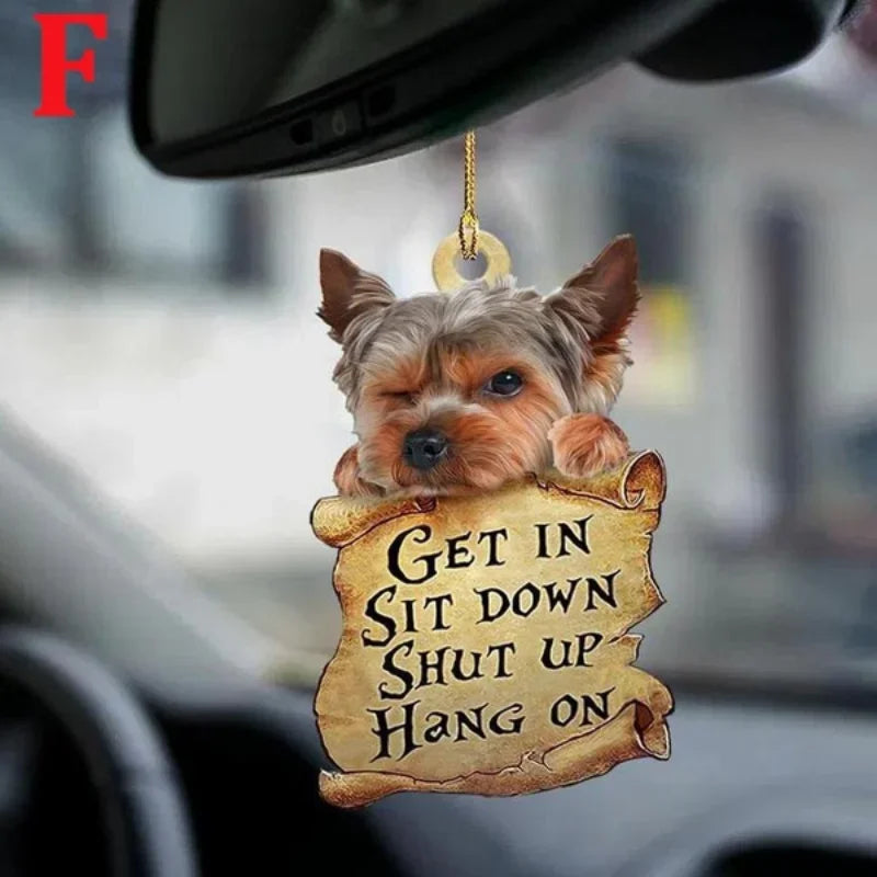 1PC/2PCS Cute Dog Car Hanger, Adorable Acrylic Animal Pendant for Automotive Interior Decoration, Double-Sided Ornament