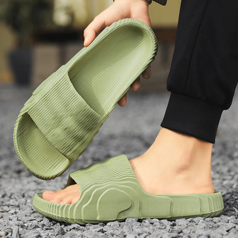 Soft Home Slippers Summer Indoor Skid Proof Bathroom Slippers Sandals Hotel Solid Color Men Women Flip Flops Flat Shoes