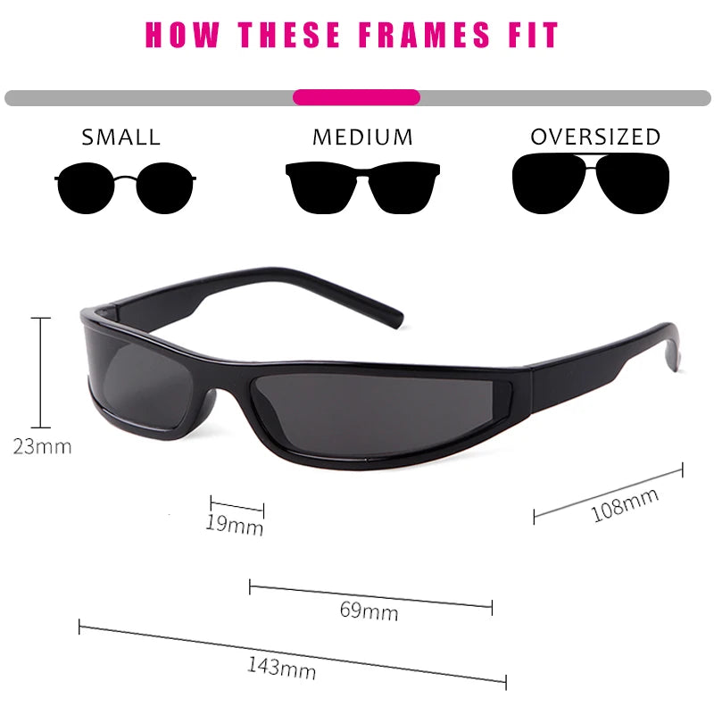 Fashion Mirror Sport Sunglasses Women Men Rectangle Narrow Shade Eyewear Cycling Driving Sun Glasses UV400