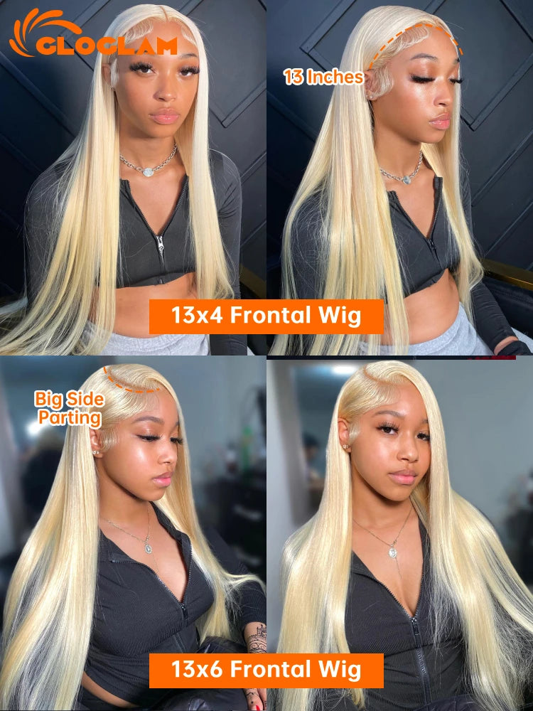 Straight 250 Density 13x4 13x6 360 Lace Front Wig Human Hair Pre Plucked Remy Brazilian Blonde 613 Lace Frontal Wigs 36 38 Inch