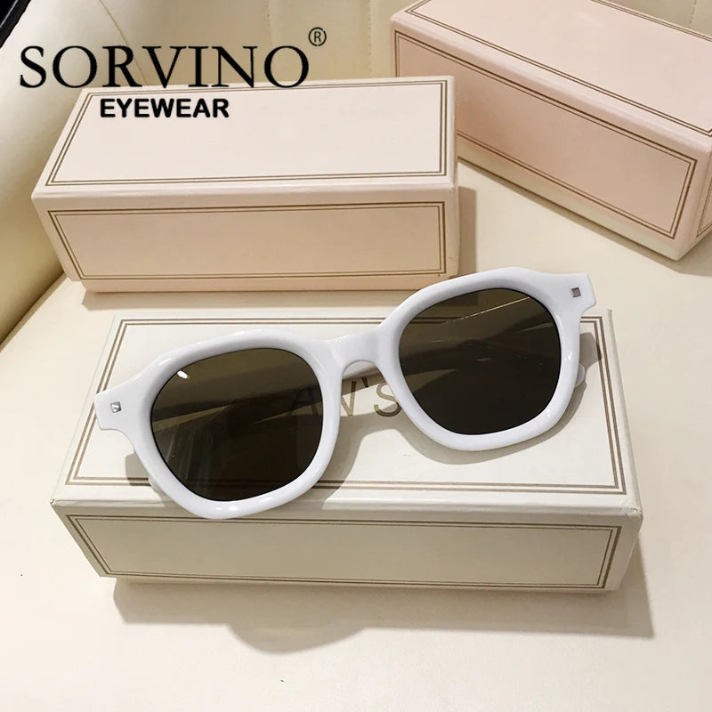 Fashion Green Frame Yellow Lens Square Sunglasses Brand Design Vintage Rivets Rectangle Sun Glasses Shades