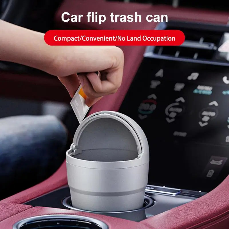 Car Trash Bin Can Mini Auto Dust Organizer Car Interior Rubbish Bag Garbage Container Storage Box Bucket Auto Accessories