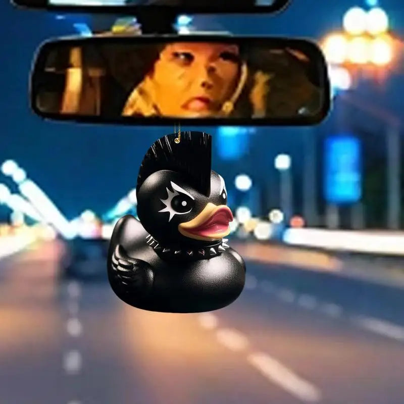 Car Pendant Little Duck Ghost Theme Swing Auto Rearview Mirror Hanging Ornaments Interior Decoration Accessories For Girls