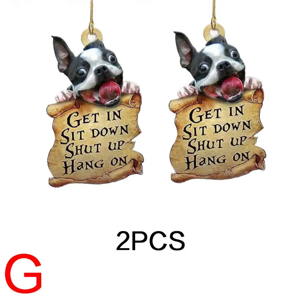 1PC/2PCS Cute Dog Car Hanger, Adorable Acrylic Animal Pendant for Automotive Interior Decoration, Double-Sided Ornament