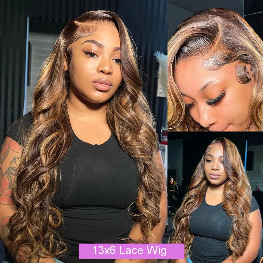 30 Inch Highlight Wig Human Hair Body Wave 13x4 Lace Front Wig Brazilian 613 Colored 13x6 Hd Lace Frontal Wigs For Black Women