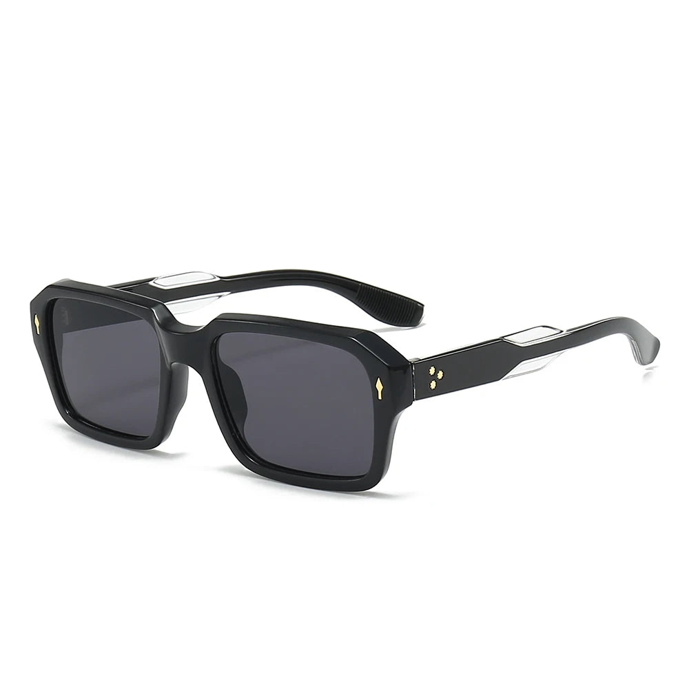 New Trendy Square Red Sunglasses Brand Designer Rivets Shades Eyewear Rectangle Sun Glasses UV400