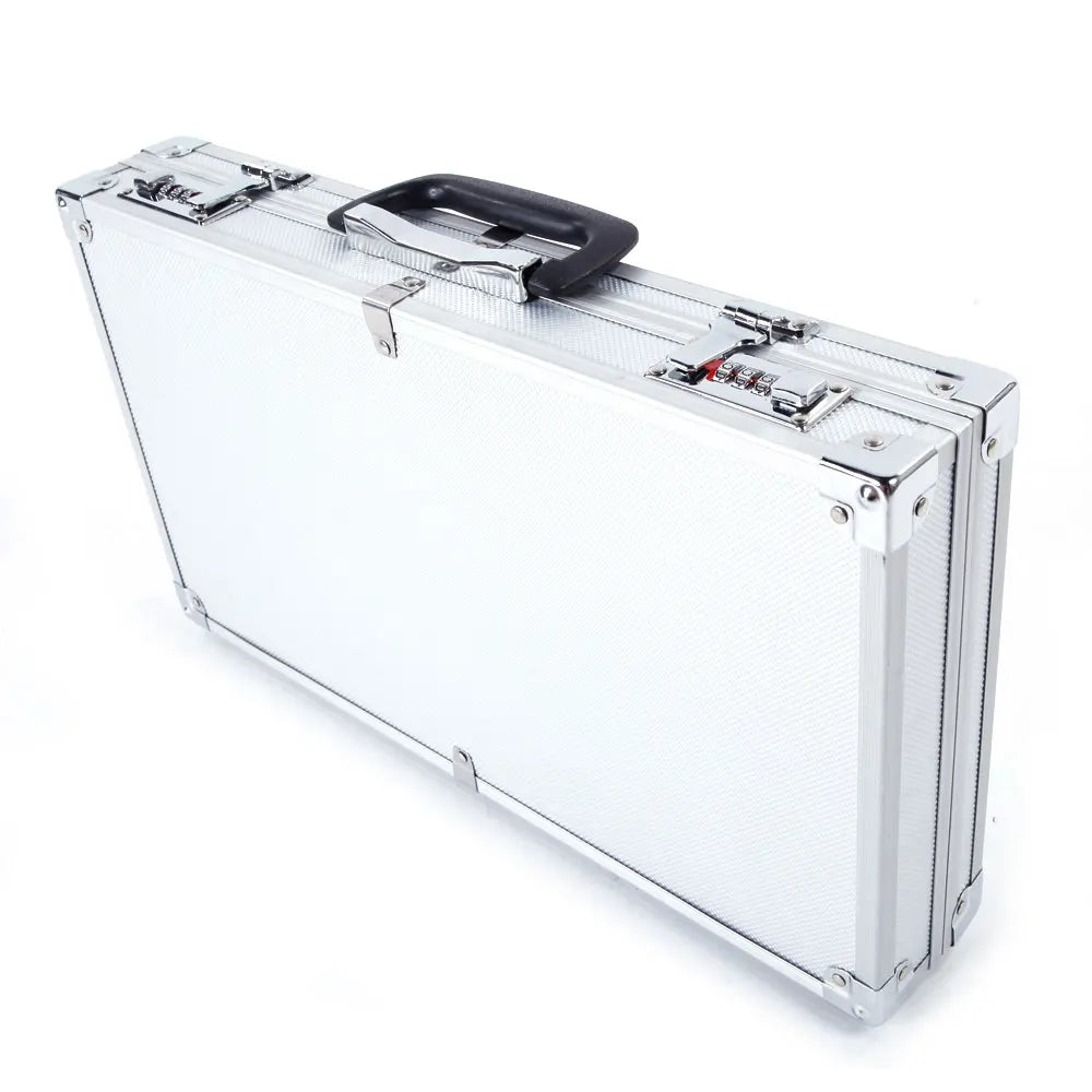 45*25*7.5cm Aluminum New Framed Locking Gun Pistol HandGun Lock Box Hard Storage Carry Case Silver