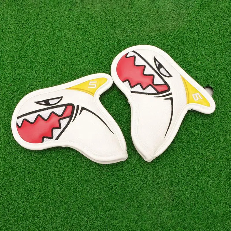 9pcs Golf Club Cover Sharks Golf Club Iron Head Covers Waterproof Golf Putter Protector Headcover Golf Accessories Supplies