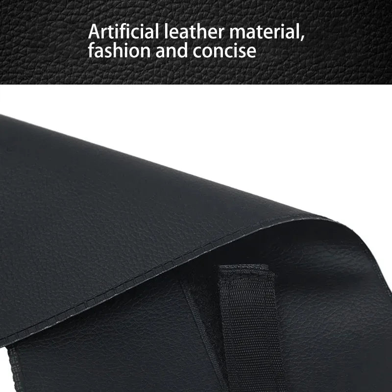 Universal Car Umbrella Storage Bag, Synthetic Leather Waterproof Car Seat Back Organizer, Space-Saving Automotive Accessory.