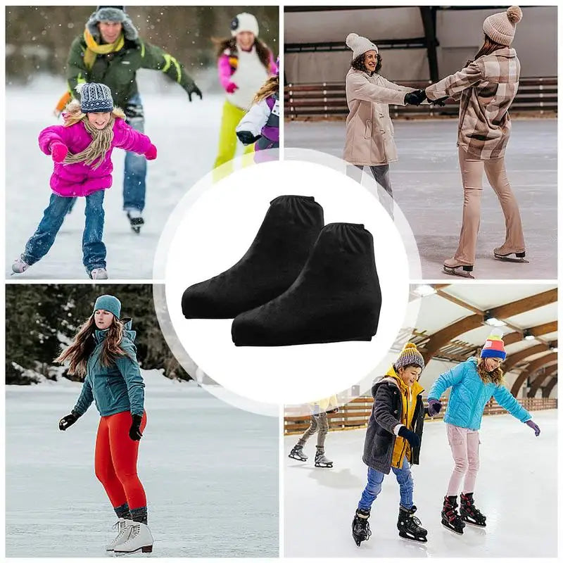 Figure Skate Boot Covers | Flannel Skate Boot Covers for Roller Skating Wear | Ice Skate Boot Covers Protect and Be Performance