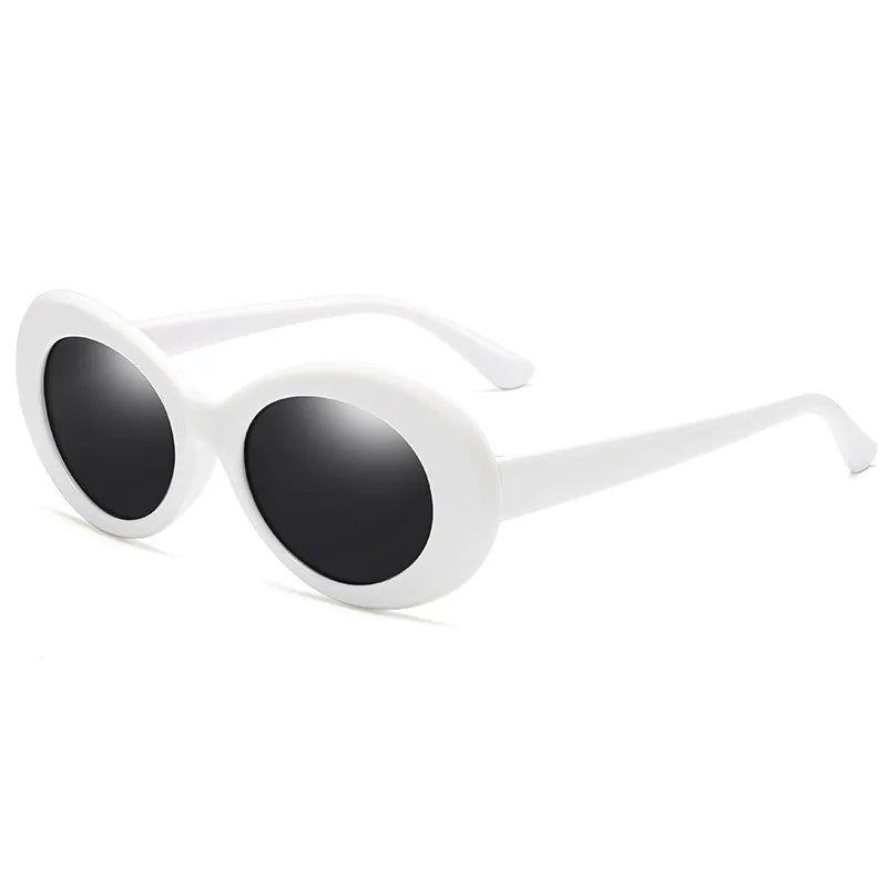 Sunglasses Men Women Vintage Oval Sun Glasses UV400 Retro Female Male White Black Sunglasses