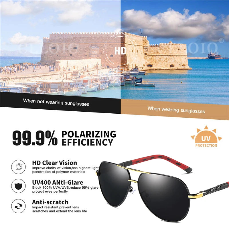 Classic Aluminum Polarized Sunglasses Driving Glasses Pilot Sun Glasses Brand Designer Vintage Sunglasses