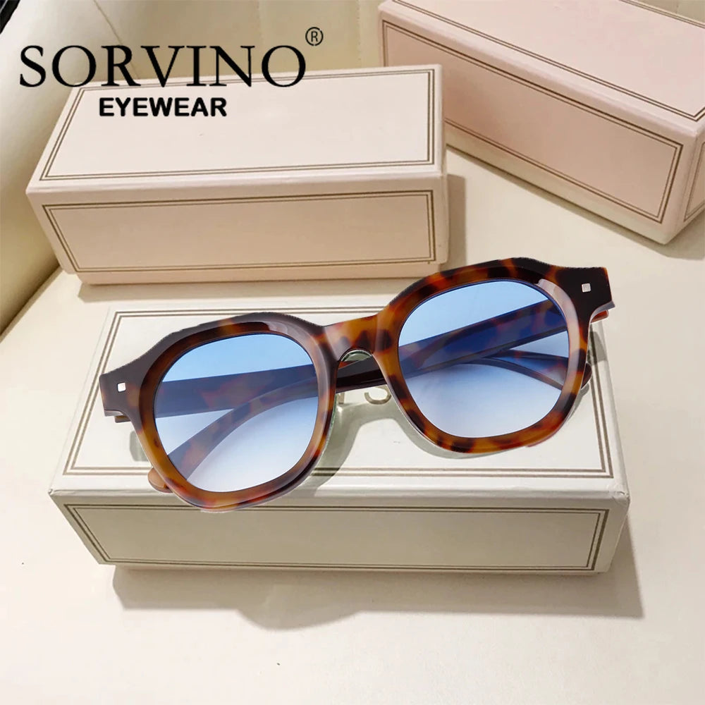 Fashion Green Frame Yellow Lens Square Sunglasses Brand Design Vintage Rivets Rectangle Sun Glasses Shades