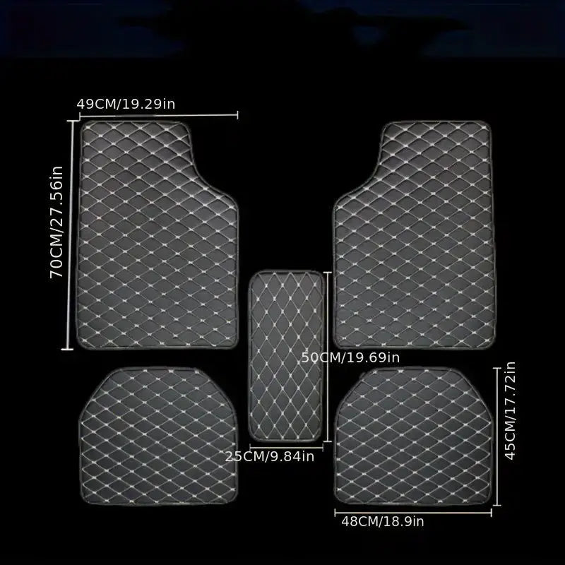 Universal Car Floor Mats PU Leather Waterproof Auto Foot Pad 5Pcs Set Protector Automobile Interior Carpet Accessories Interior