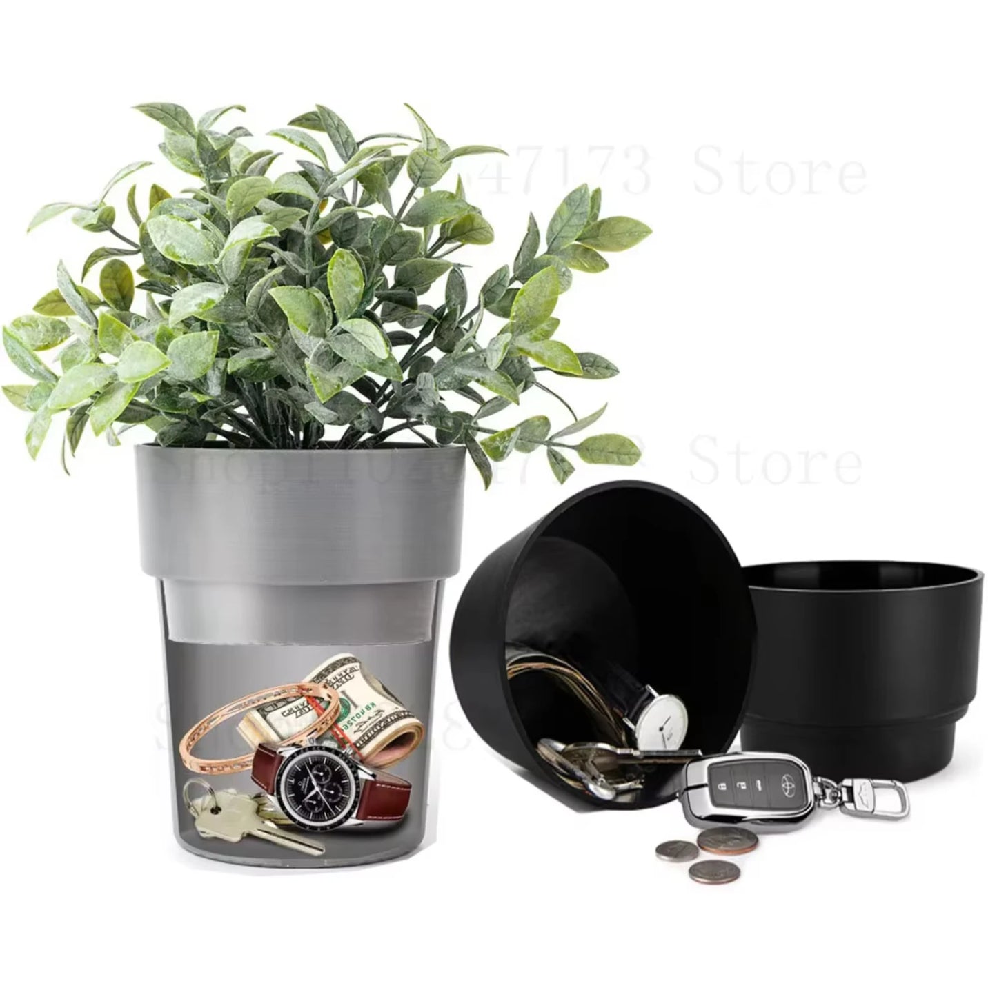 Large Flower Pot Hidden Safe Lock Box Surprise Secret Hideaway Plant Stash Hide Money, Keys, Jewelry, and Valuables