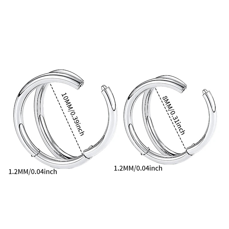 Nose Rings Hoops Double Septum Rings Cartilage Hoop for Women and Men