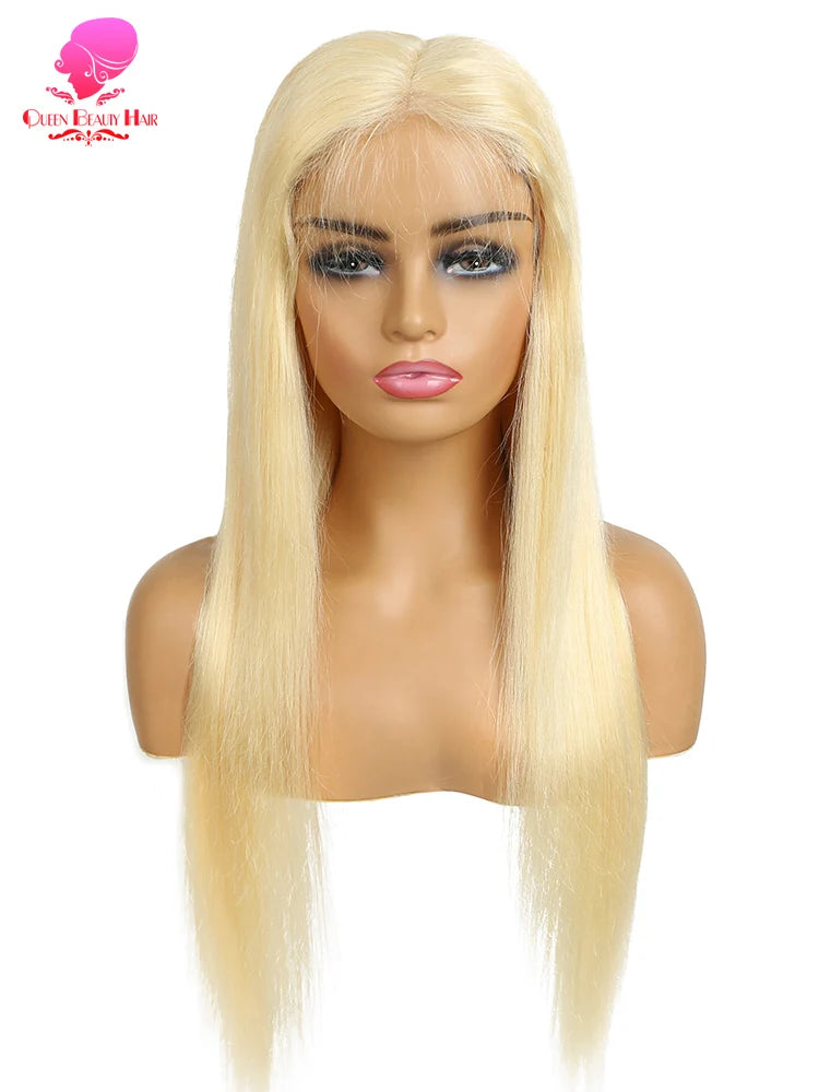 613 Glueless Wigs Human Hair 5x5 Lace Closure Wig Remy Straight Blonde Pre Plucked Glueless Wig 100% Human Hair Wigs Ready To Go