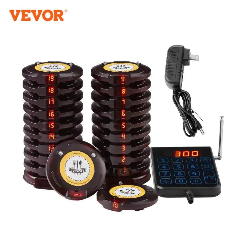 VEVOR Restaurant Pager System Wireless Long Range Lineup Waiting Queue Signal Guest Customer Calling Beepers for Food Truck