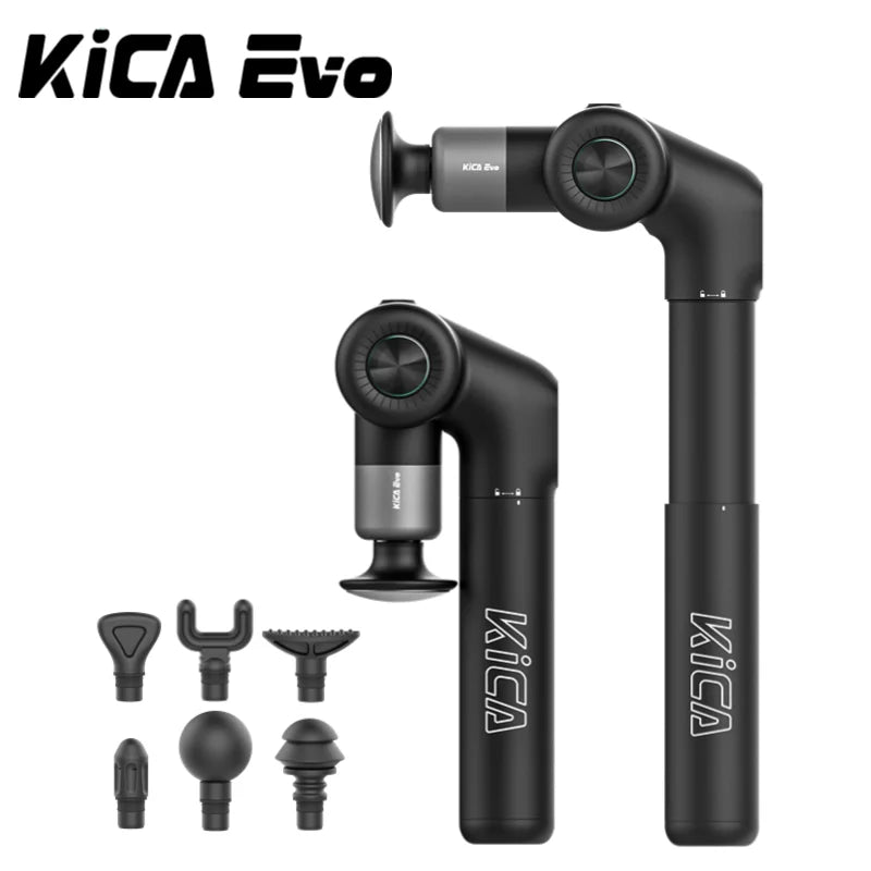 Evo Fascia Gun Portable Muscle Massage Gun 15kg Impact 3200rpm with 6 Massage Heads 9cm Extension Rod Aluminum Alloy