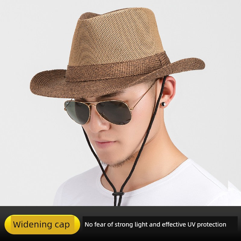 Sun Hat Men's Fishing Summer Outdoor Breathable Straw Hat