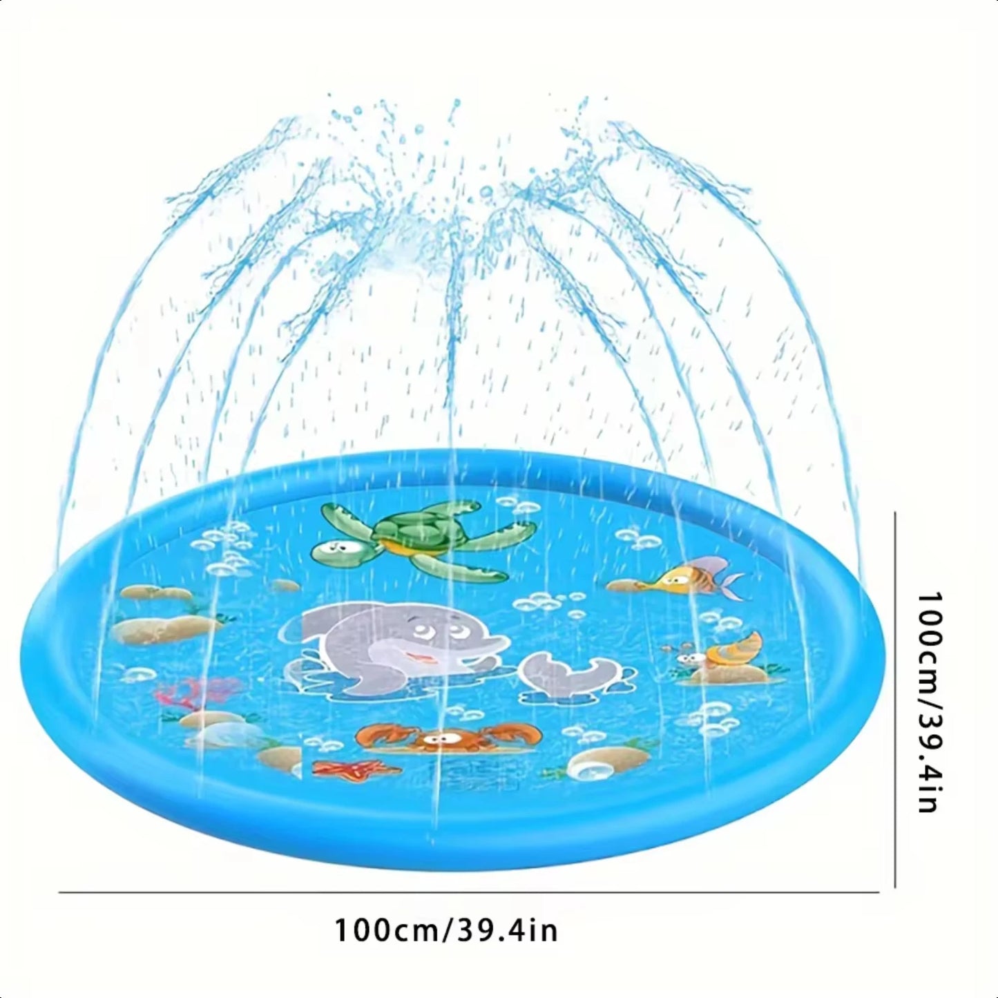 1pc Summer outdoor water game toy dolphin spray mat round sprinkler mat, outdoor spray mat, and PVC inflatable splash pad