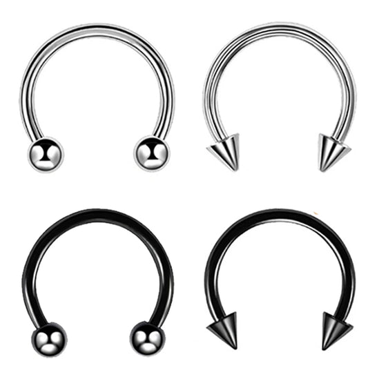 1/5/Pack Stainless Steel Septum Piercing Nose Ring Cartilage Horseshoe Earrings For Women Men Body Jewelry Accessories