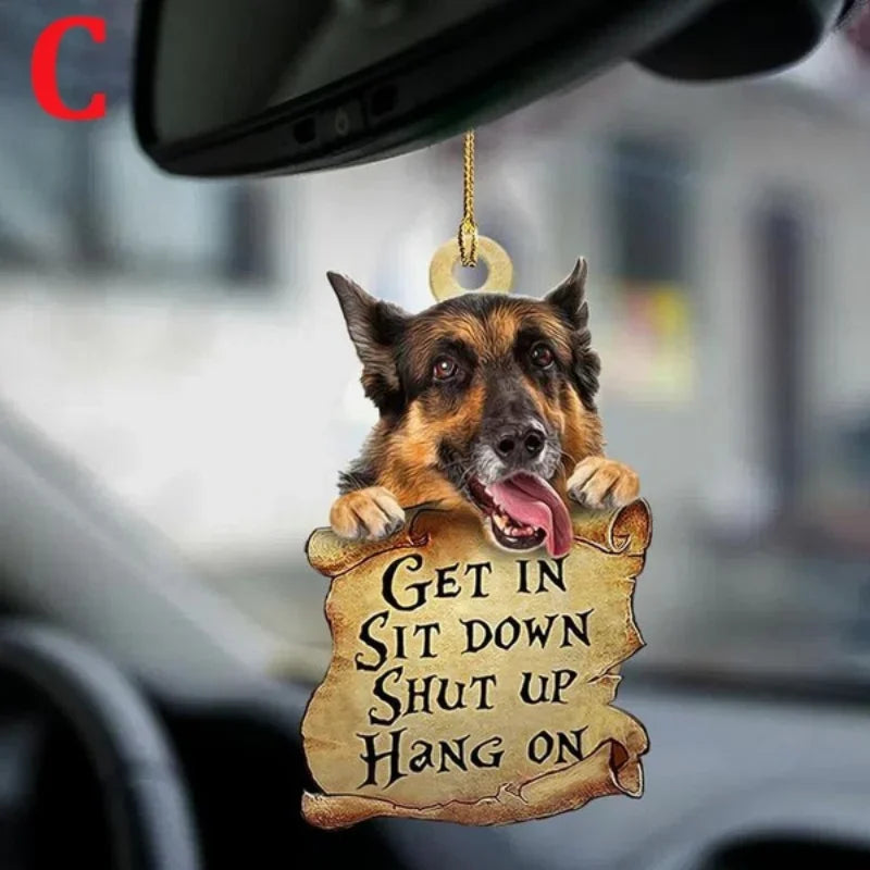 1PC/2PCS Cute Dog Car Hanger, Adorable Acrylic Animal Pendant for Automotive Interior Decoration, Double-Sided Ornament