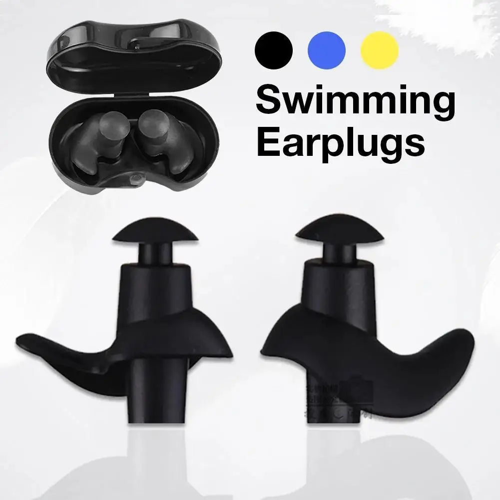 2 pieces Swimming Earplugs Waterproof Reusable Silicone Ear Plugs Diving Sport Plugs  Water Surf Showering Bathing