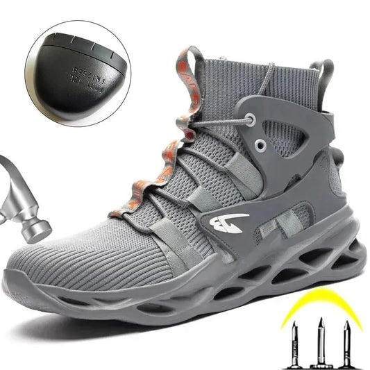 Man Safety Shoes Puncture-Proof Work Sneakers Lightweight Work Shoes Men Steel Toe Shoes Safety Boots