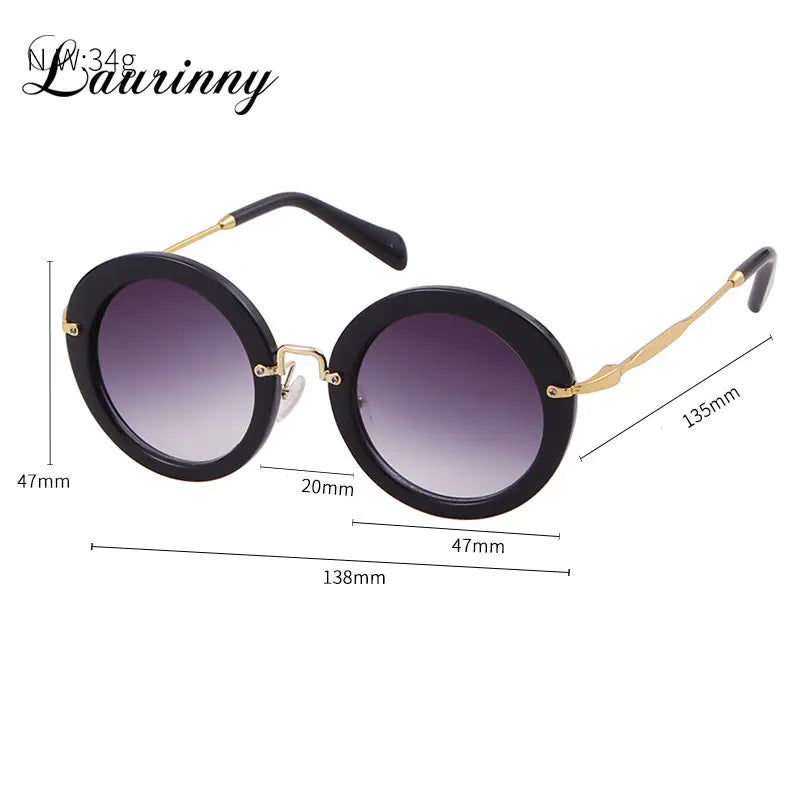 New Retro Round Glasses for Luxury Designer Gradient Lens Fashion Sunglasses HD Lens UV400 Protection