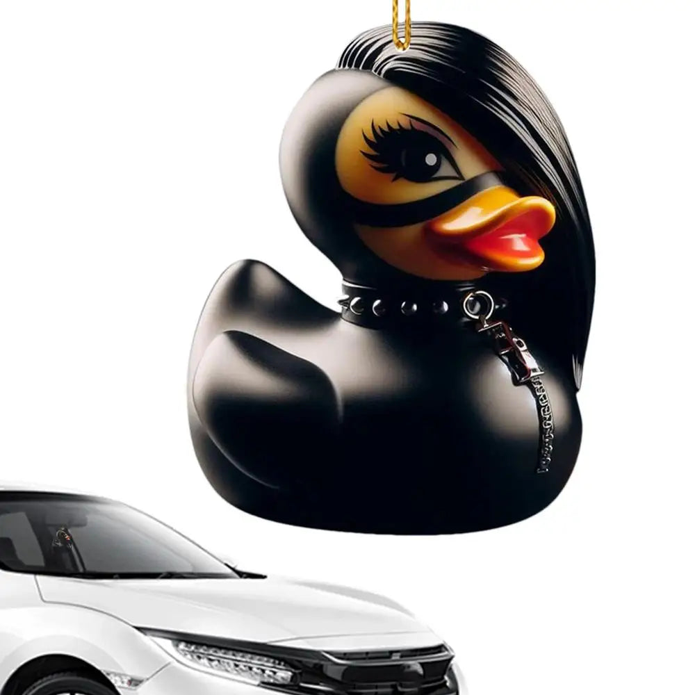 Car Pendant Little Duck Ghost Theme Swing Auto Rearview Mirror Hanging Ornaments Interior Decoration Accessories For Girls