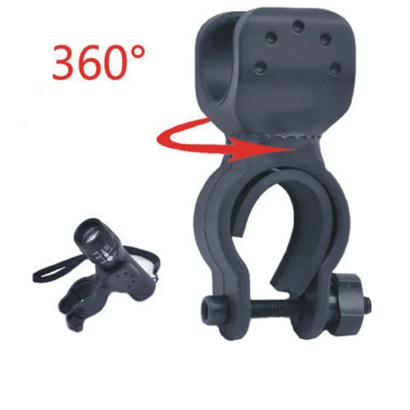 LED bicycle lights Torch Clip Clamp Universal 360 Swivel Bicycle Bike LED Flashlight Mount Bracket Holder