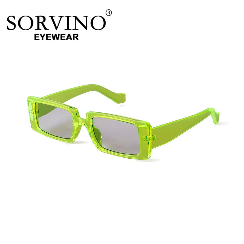 Retro Rectangle Sunglasses Design Fashion Flat Top Sun Glasses Shades