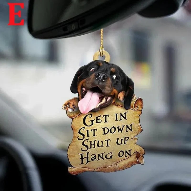 1PC/2PCS Cute Dog Car Hanger, Adorable Acrylic Animal Pendant for Automotive Interior Decoration, Double-Sided Ornament