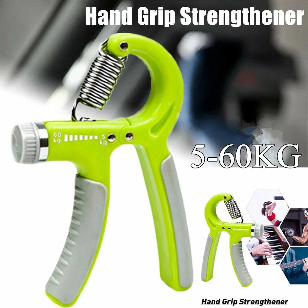 New 5-60KG Adjustable Hand Trainer Gym Fitness Training Hand Grip Exerciser Wrist Finger Rehabilitation Training Hand Grip Green