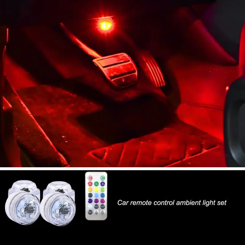 Led Under Car Light Kit Music Sync Color Change Led Car Footlights Remote Control Automotive Lights For Car Interior & Exterior